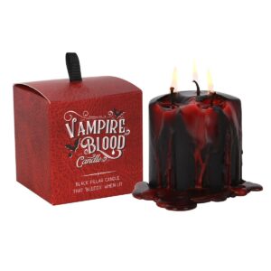 Small Gothic Vampire Blood Halloween Pillar Candle