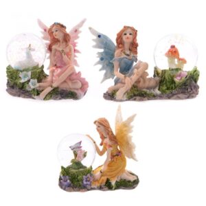 Flower Fairy Sitting Snow Globe