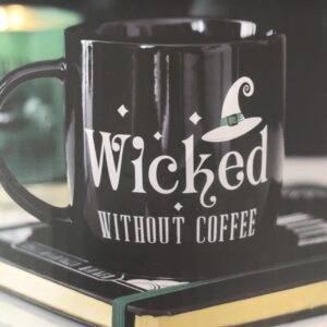 Wicked Without Coffee Mug | Witch Hat Ceramic Cup | Spooky Microwave & Dishwasher Safe Mug