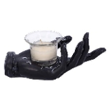 Palmist's Prediction Black Chiromancy Hand Candle Holder