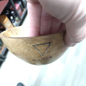 Wooden Smudge and Ritual Offerings Bowl Four Elements 13x7cm Bowl