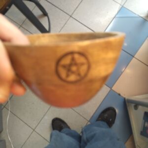 Wooden Bowl for Offerings and Rituals - Pentagon