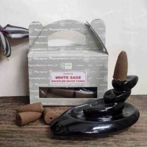 White Sage Backflow Cones: 24 Pack Quality Dhoop By Satya