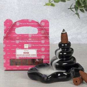 Satya 24 Rose Backflow Dhoop Cones