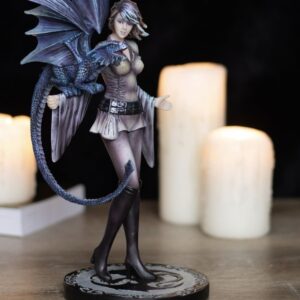 Anne Stokes Dragon Trainer Ornament - Dragon and Girl Friendship Figurine, Fantasy Art Collectible Gift - Mystical Bond Sculpture from Exclusive Anne Stokes Collection