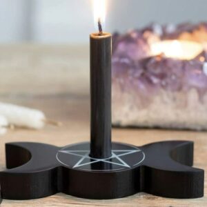 Black Triple Moon Candle Holder