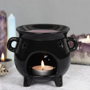Ceramic Black Cauldron Oil Burner Wax Warmer