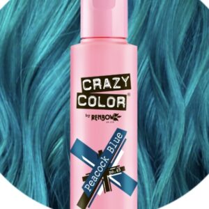 Crazy Color Semi Permanent Hair Color Dye Tint Peacock Blue 45 Colour 100ml