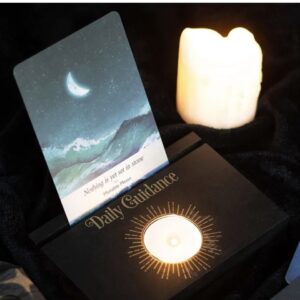 Enhance Your Tarot Practice with Our Elegant Black Daily Guidance Tarot Card Stand Tealight Holder