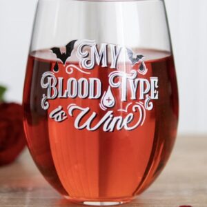 Glass Cup My Blood Type Is Wine