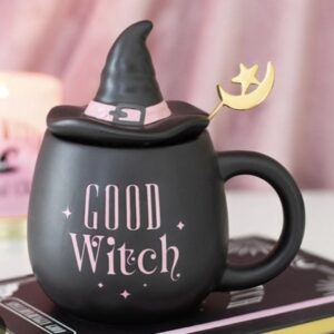 Good Witch Lidded Mug with Spoon | Ceramic Mug and Spoon Set