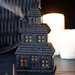 Black Haunted House Incense Cone Holder