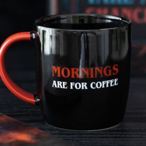 Something Different Wholesale Mornings Are for Coffee Mug | Bold Black Red & White Design | 350ml Capacity | Microwave & Dishwasher Safe | Fun Gift for Coffee Lovers | Adventure Ready Mug