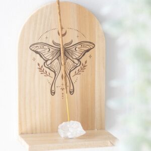 Something Different Natural Luna Moth Wooden Incense Holder Shelf (One Size) (Beige)
