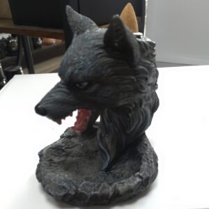 Nemesis Now Dark Wolf Backflow Incense Burner 11.5cm, Resin, Black Wolf Incense Cone Burner, Gothic Wolf Home Décor, Cast in The Finest Resin