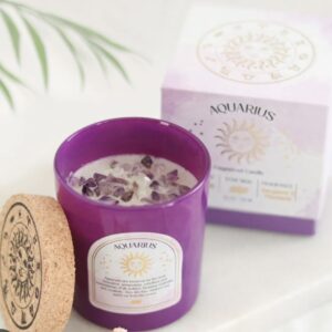 Aquarius Zodiac Candle with Bergamot & Mandarin Fragrance,