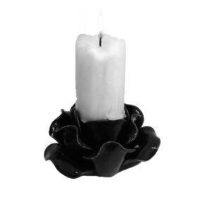 Black Rose Candle Holder/ Pot (pillar) (Candle Holder)