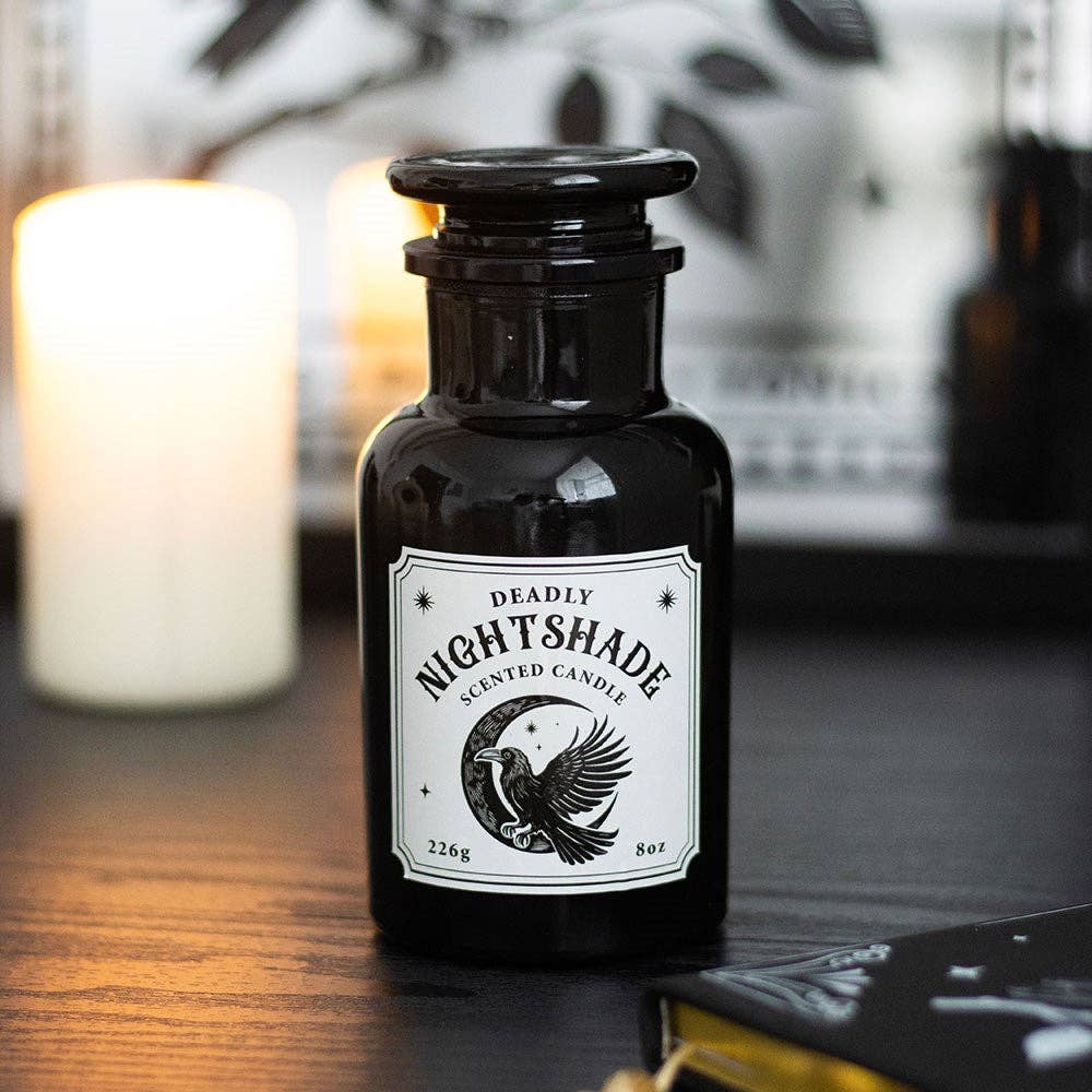 Mystic Raven Deadly Nightshade Gothic Apothecary Candle