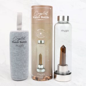 Tiger’s Eye Crystal Glass Water Bottle