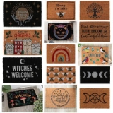 Non Slip Coir Door Mat Indoor Outdoor Christmas Doormats Witch Welcome Floor Rug