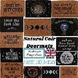 Gothic Witch Black Brown Door Mat Mats Doormat Coir Triple Moon Halloween Gift