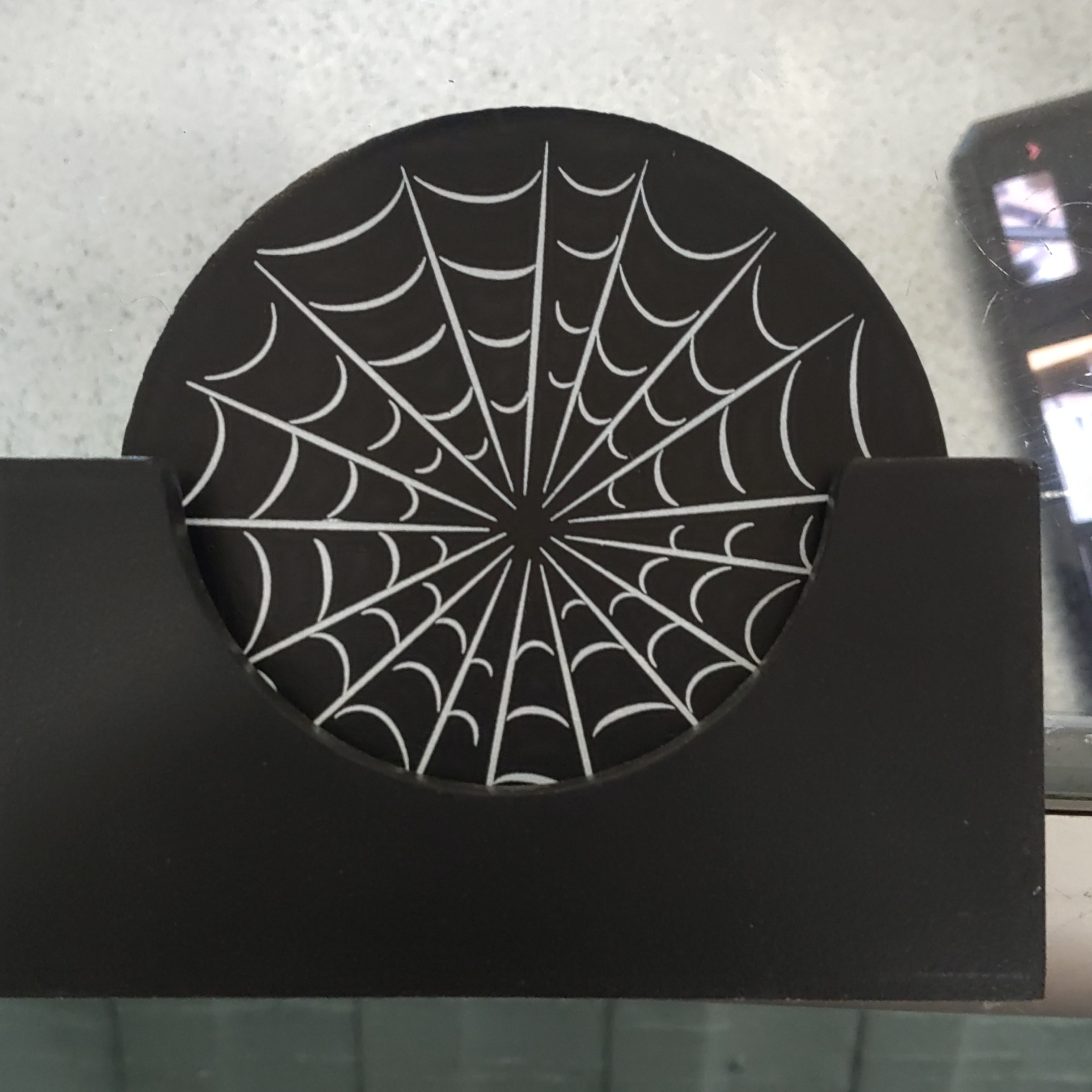 Black Spiderweb Coaster Set