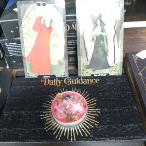 Enhance Your Tarot Practice with Our Elegant Black Daily Guidance Tarot Card Stand Tealight Holder