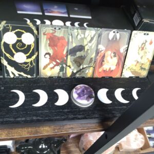 Black Moon Phase Tarot Card Stand Tealight Holder