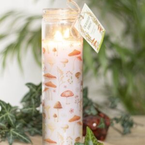 Whimsical Mushroom-Print Tube Candle
