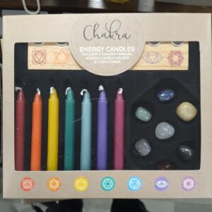 Chakra Energy Candle and Crystal Gift Set