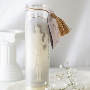 Aphrodite Goddess Tube Candle with Rose Quartz Crystals – Divine Energy for Self-Love, Rose Quartz for Compassion and Healing, Fresh Neroli Fragrance, 50 Hours Burn Time