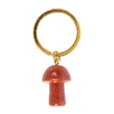 Red Jasper Mushroom Gemstone Keyring for Crystal Healing, See Description