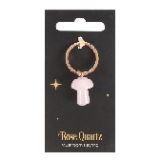 Something Different Wholesale Rose Quartz Mushroom Gemstone Keyring for Crystal Healing