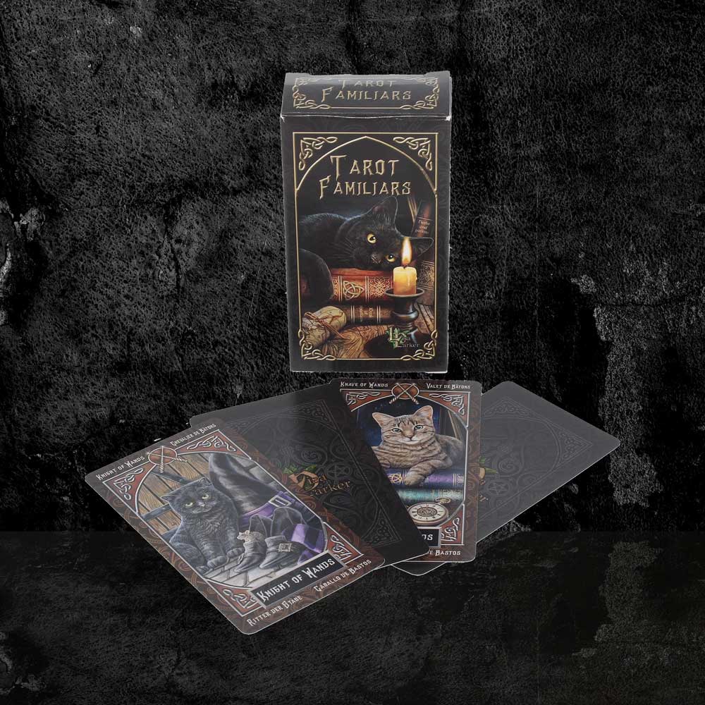 Haunted Lisa Parker Tarot Familiar Cards in Tarot & Oracle style, coven-ready sorceress cosy summer with gothic mystical style