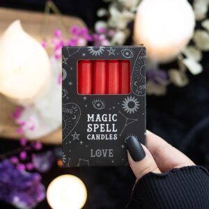 Arcane Set of 12 Red ‘Love’ Spell Candles | Candles & Ritual Fire | Niffty Witchy Supplies UK in Candles & Ritual Fire style, sigil litha f