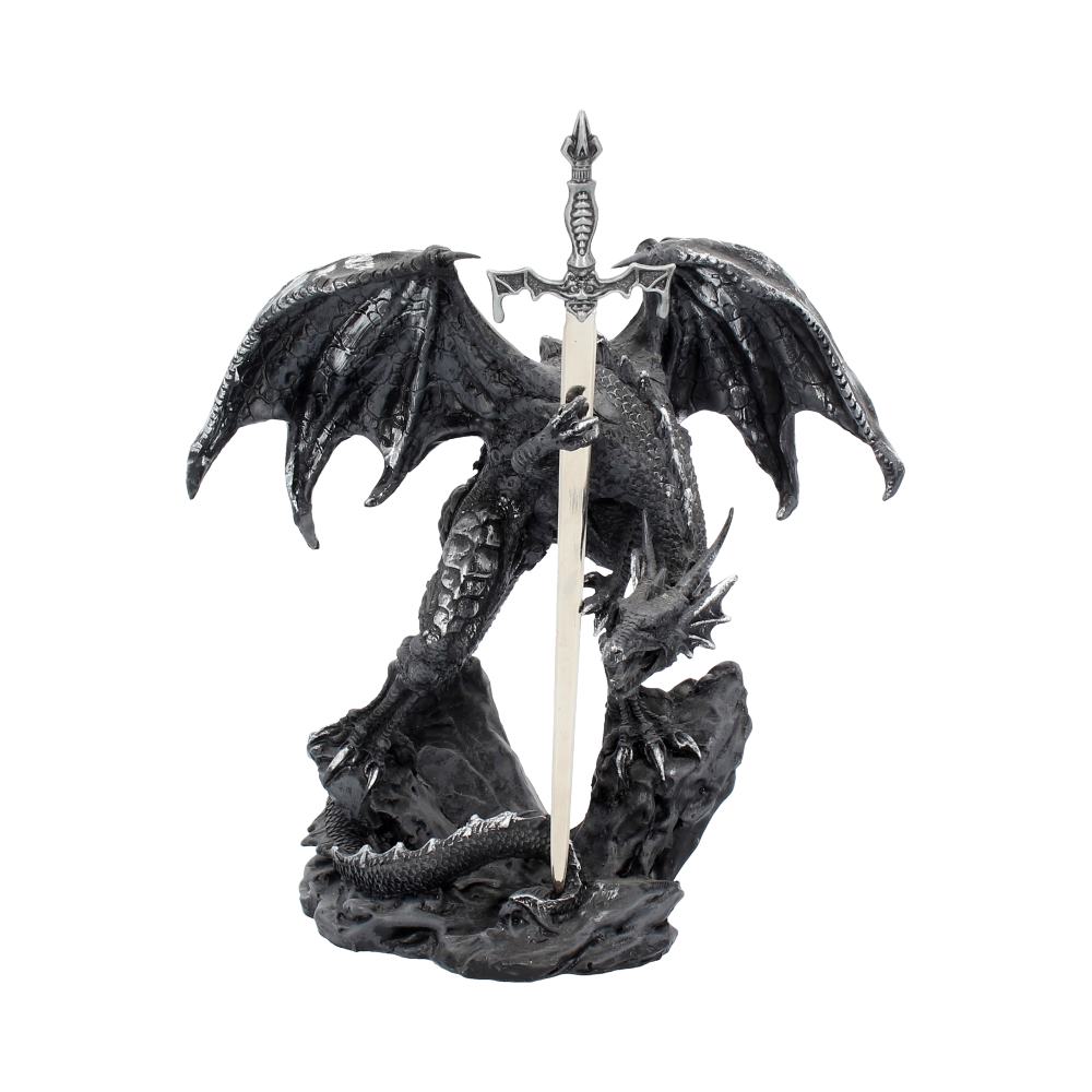 Starlit Black Dragon Sword 22.5cm in Decor style, cauldron litha mystic sigil for mystical gothic styling