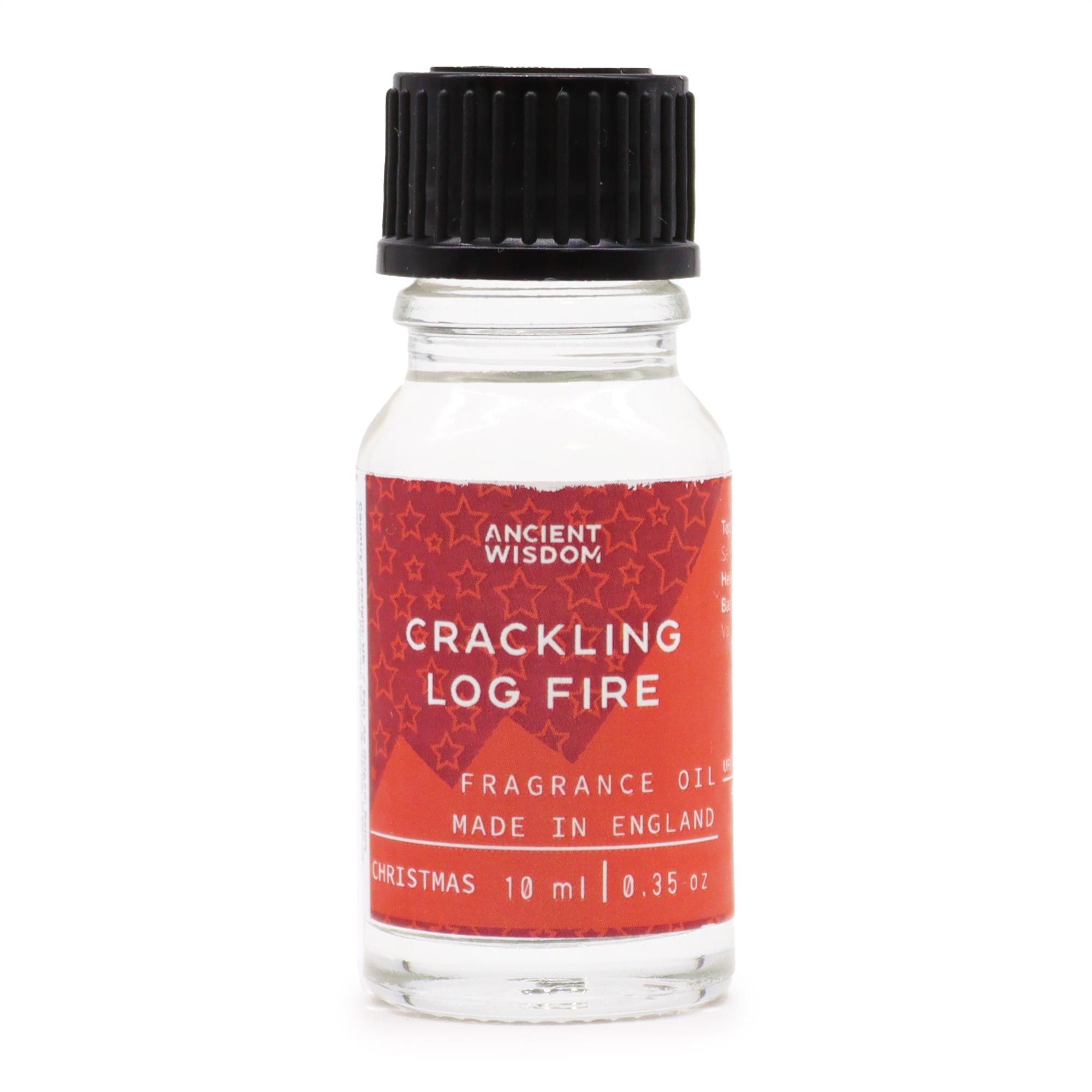 Ritual-ready Crackling Log Fire Fragrance Oil 10ml | Niffty Witchy Supplies UK in Oils & Wax Melts style, ancient samhain delicate mystery with moon magic a