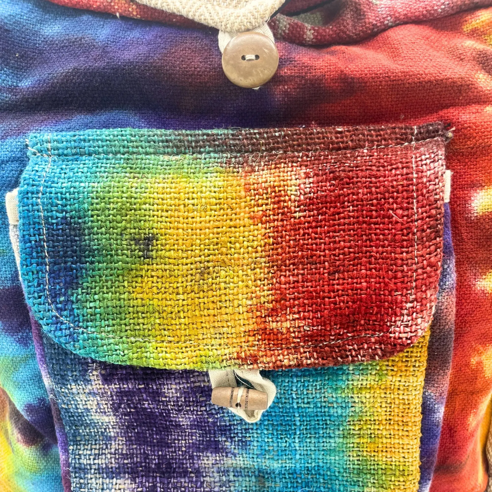 Magical Tiedye Hemp Study Bag with Front Pocket | Bags | Niffty Witchy Supplies UK in Bags style, astral keepsake dreamy ivy for magical wardrobes and sacred sp