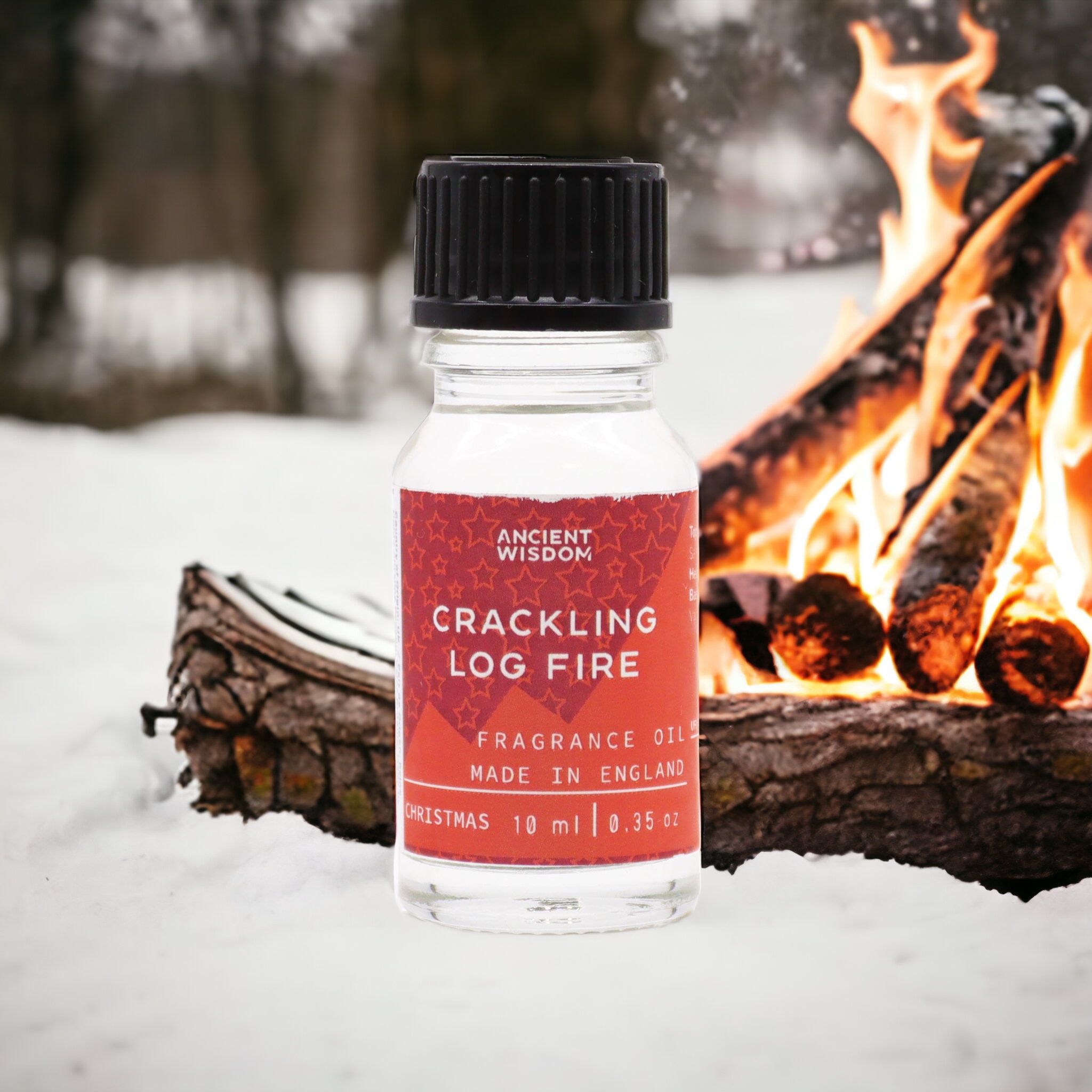 Coven-ready Crackling Log Fire Fragrance Oil 10ml | Niffty Witchy Supplies UK in Oils & Wax Melts style, enchanted magician hawthorn mist for magical wardro