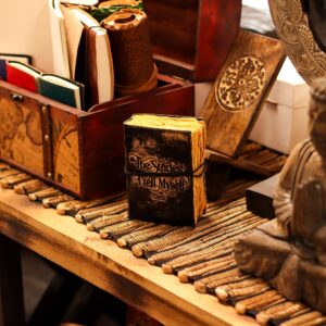 Spellbound Fat Deckled Edge Leather Notebooks (5×3.5″) – The Stories I Tell Myself | Grimoires | Niffty Witchy Supplies UK in Grimoires style, 