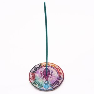 Arcane Soapstone Disc Incense Holder – Ganesha | holders & Burners | Niffty Witchy Supplies UK in holders & Burners style, crow glow alchemy sanc