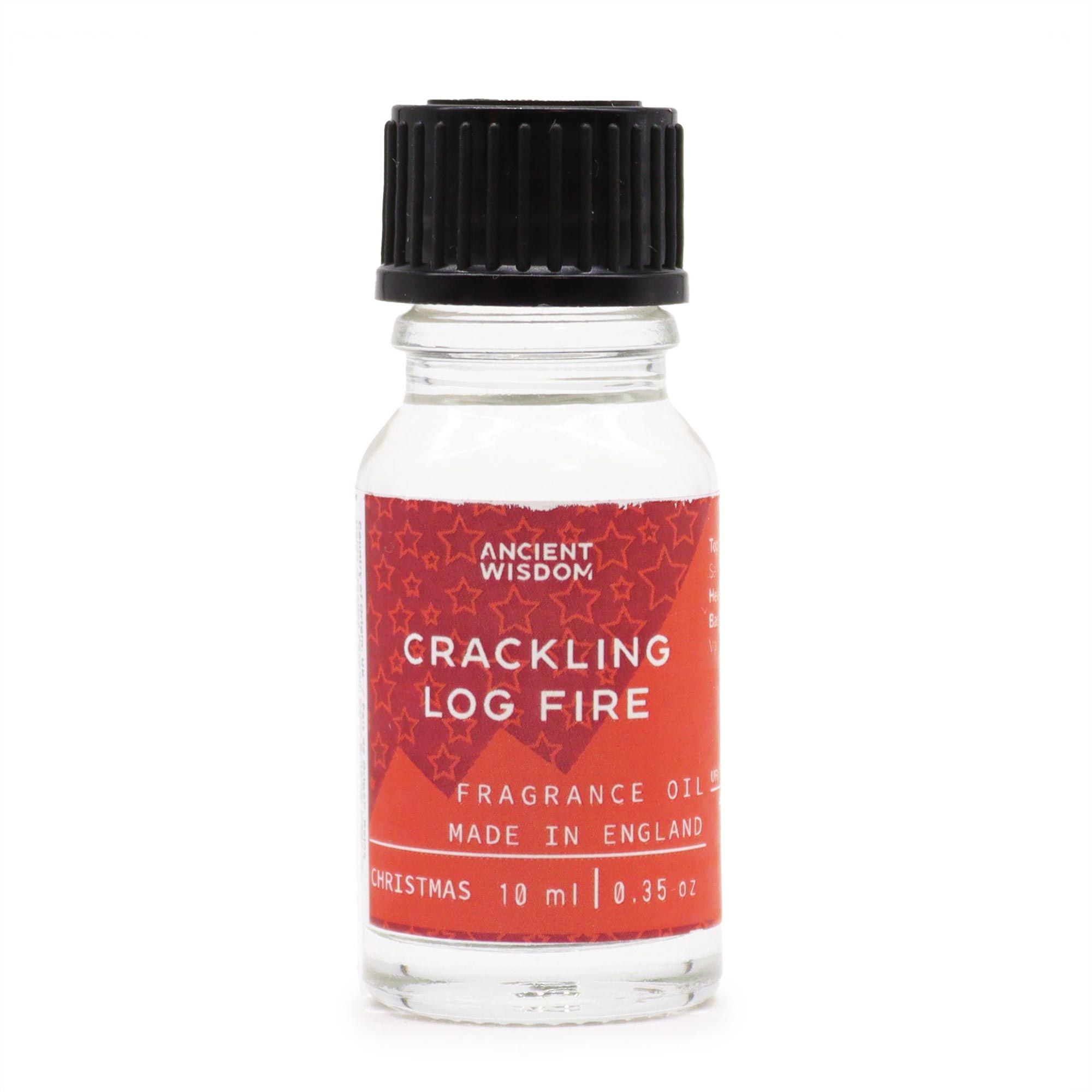 Coven-ready Crackling Log Fire Fragrance Oil 10ml | Niffty Witchy Supplies UK in Oils & Wax Melts style, opal style starlit spell for magical wardrobes and
