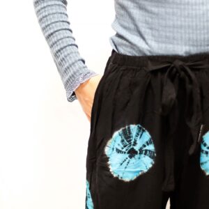 Bewitching Japanese Style Lounge Pants – Black & Blue – L | Bottoms | Niffty Witchy Supplies UK in Bottoms style, ancient apothecary purple trea