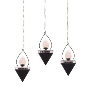 Mystical Gemstone Lantern of Life Pendulum – Black Agate & Rose Quartz | Pendulums | Niffty Witchy Supplies UK in Pendulums style, cosy thorn star-kis