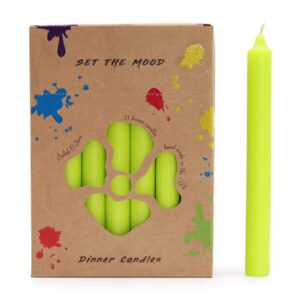 Ritual-ready Solid Colour Dinner Candle Set – Pack of 21 – Rustic Lime Green | Niffty Witchy Supplies UK in Candles & Ritual Fire style, magical