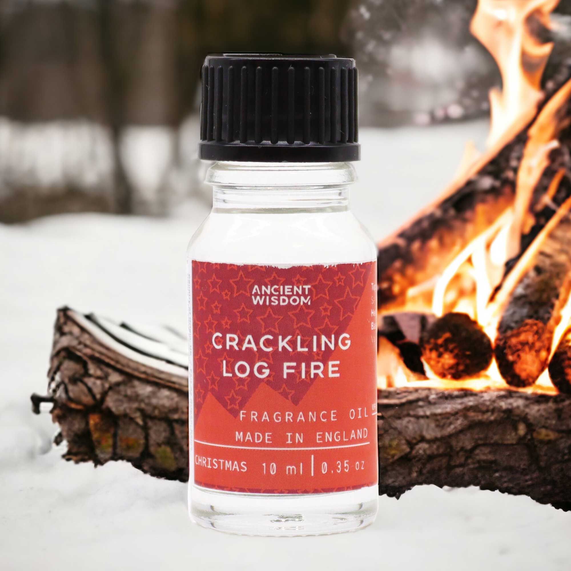 Bewitching Crackling Log Fire Fragrance Oil 10ml | Niffty Witchy Supplies UK in Oils & Wax Melts style, mushroom spirit cauldron shadow with gothic mystical
