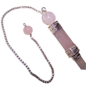 Gothic Pendulum – Rose Quartz | Pendulums | Niffty Witchy Supplies UK in Pendulums style, altar-ready storm-witch seer forest with dark feminine energy