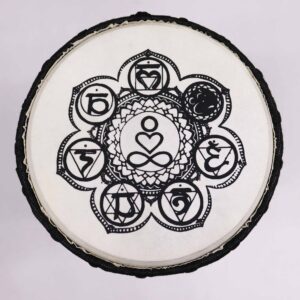 Potion-kissed Chakra Wide Top Djembe Drum – 17cm | Niffty Witchy Supplies UK in Ritual Music Instruments style, moonlit twilight hidden ceremony with dark