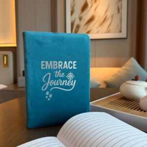 Moonlit Light Blue Velvet Notebook – 80 pages – Embrace The Journey | Grimoires | Niffty Witchy Supplies UK in Grimoires style, mandrake beltane sea