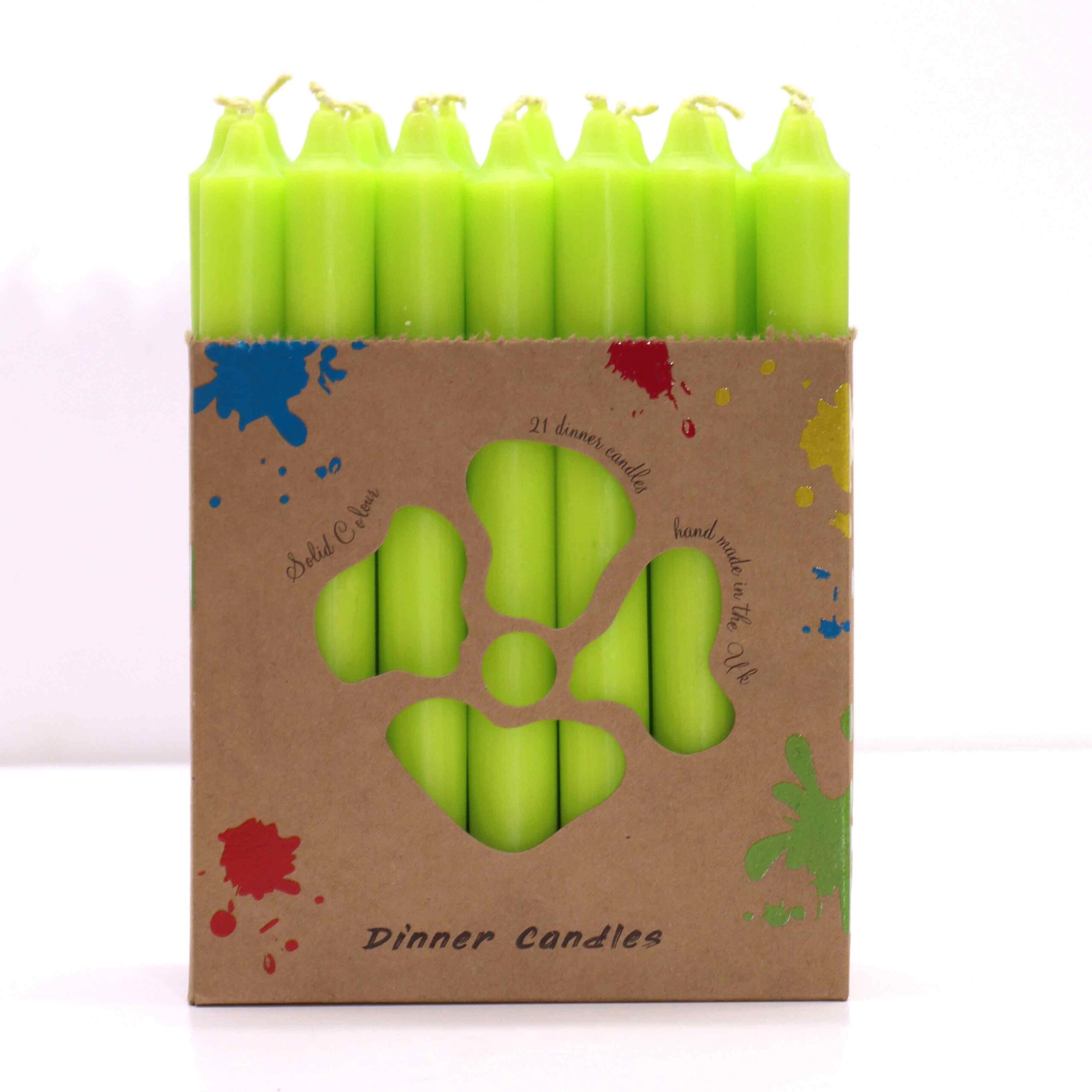 Bewitching Solid Colour Dinner Candle Set – Pack of 21 – Rustic Lime Green | Niffty Witchy Supplies UK in Candles & Ritual Fire style, foxglove